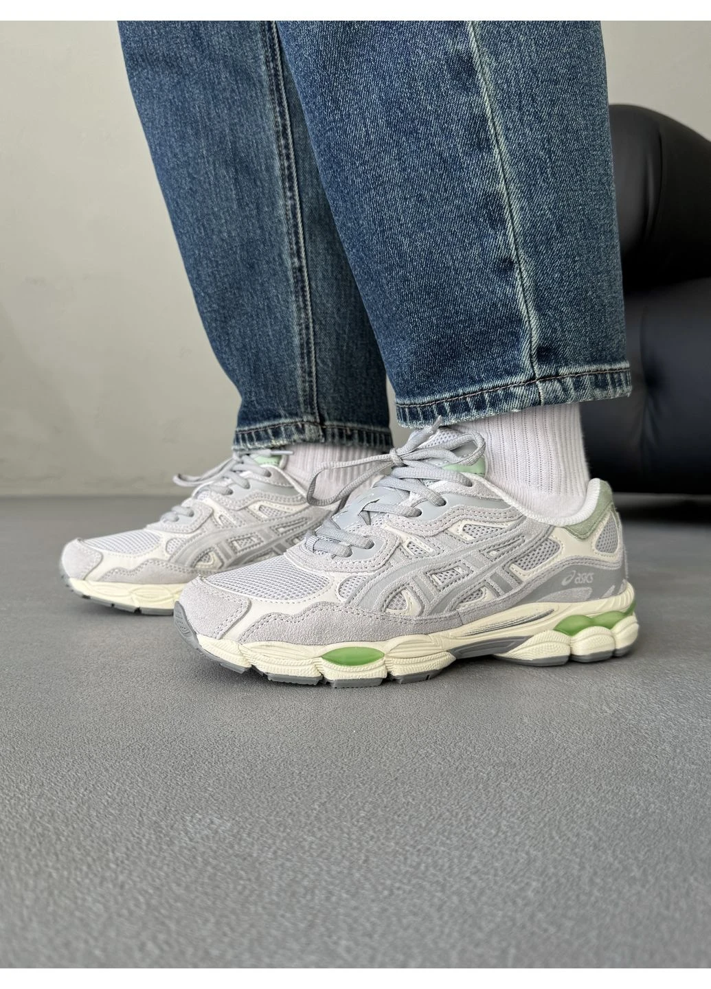 Серые летние кроссовки asics gel-nyc cloud grey асикс гель нюк No Brand