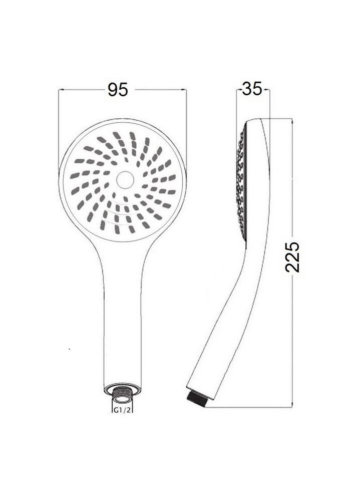 Лійка для ручного душу Лейки Niagara 01 98 мм округла LDNIA01CRM22034 Chrome LIDZ 000 00 (346492244)