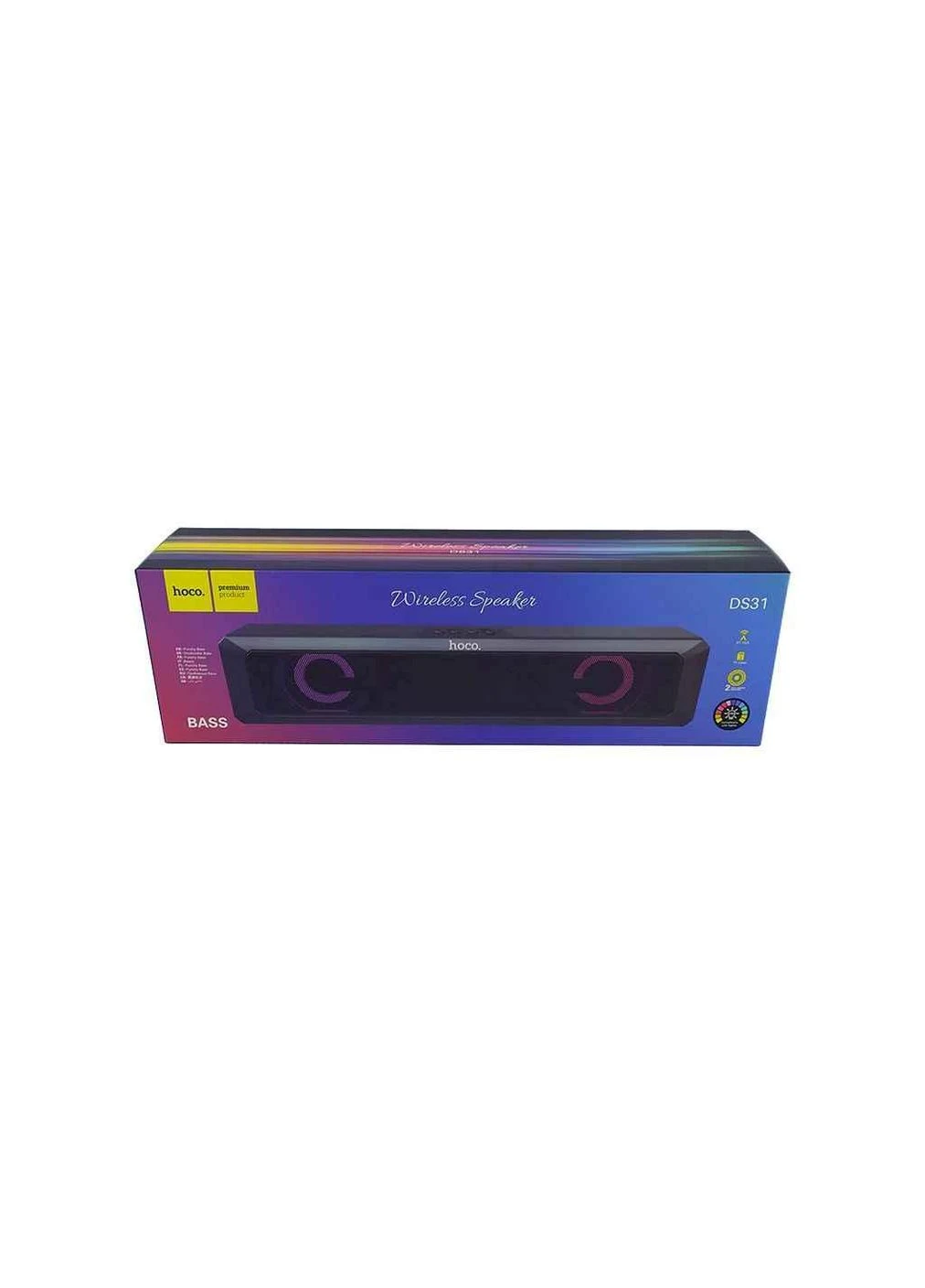 Портативная колонка DS31 черная 28х5х6см RGB ТМ Hoco (304426186)