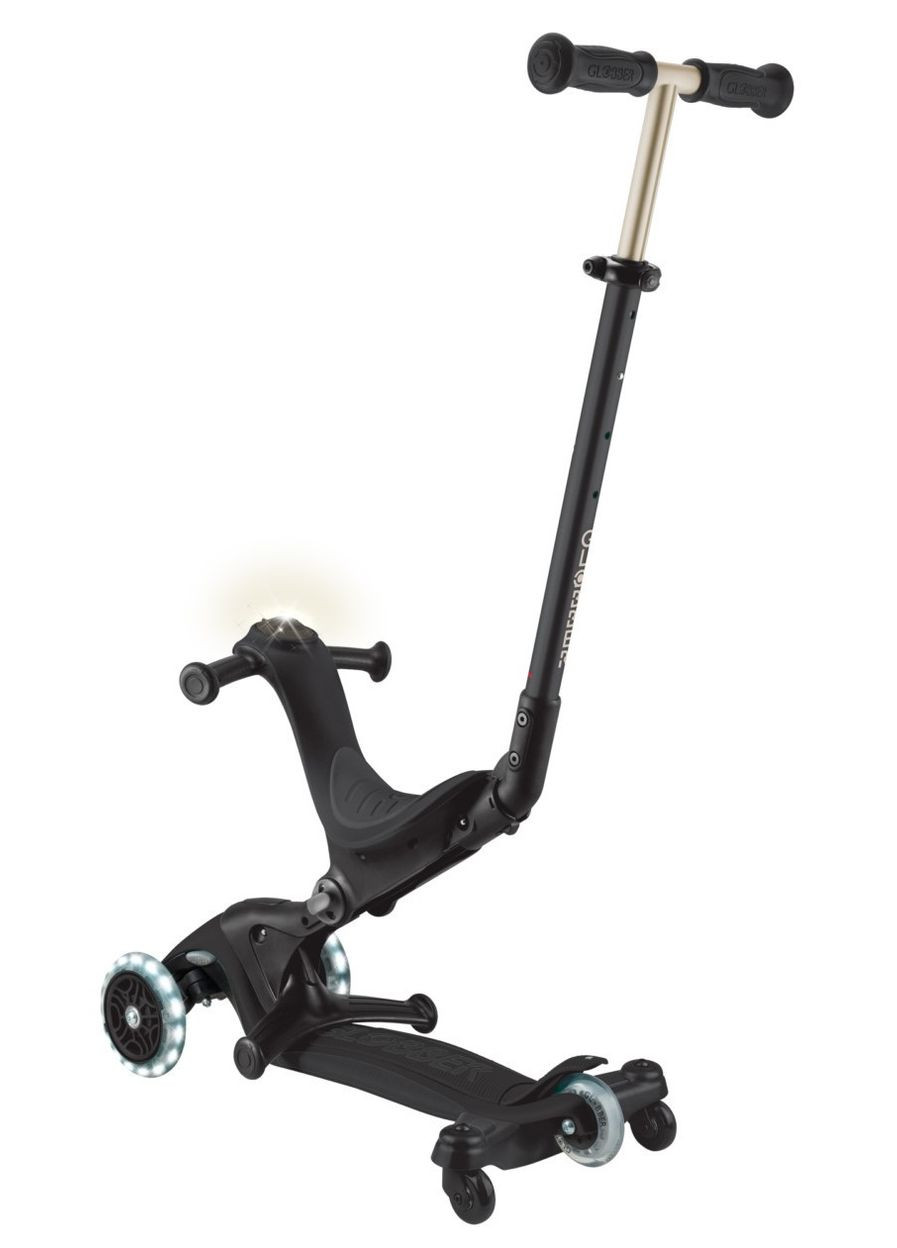 Самокат Go UP Deluxe Lights 5в1 чорний колеса з підсвіткою до 50кг () Globber 646-720-2 (363820493)