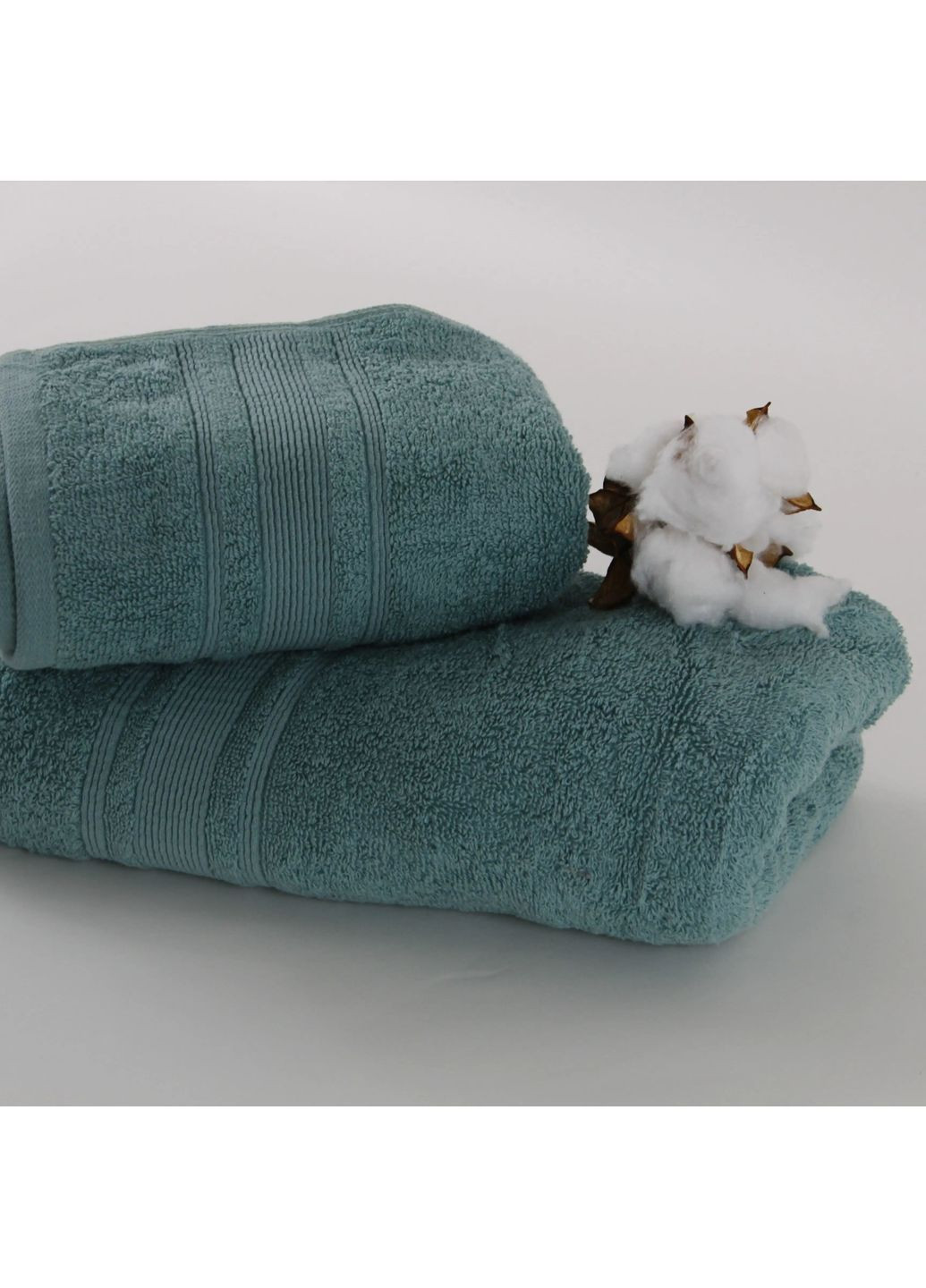 Бавовняний рушник для обличчя 50*90 см, 550 г/м2 Fancy Зелений (256105090) ТЕП однотонний м'ятний