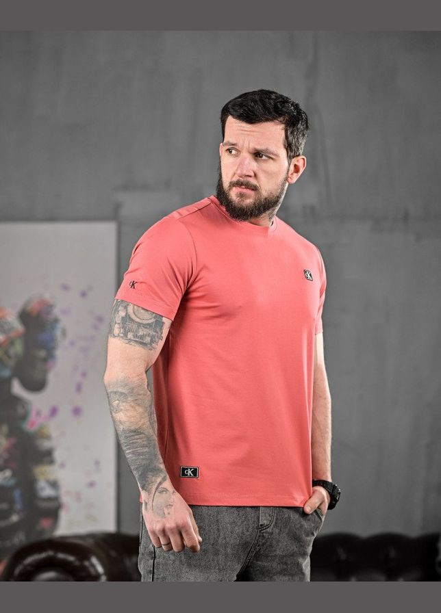 Розовая стильная мужская футболка calvin klein розовая Freedom