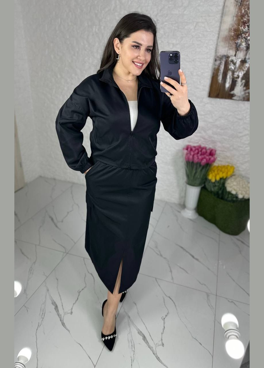 Женский костюм юбка и кофта цвет черный р.54/56 452993 New Trend (285711071)