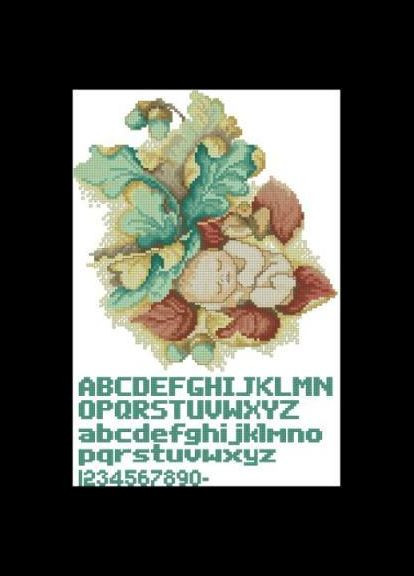 Набор для вышивки крестиком. Размер: 17*25 см Осенний ребенок (метрика) Лоскуток (315360741)
