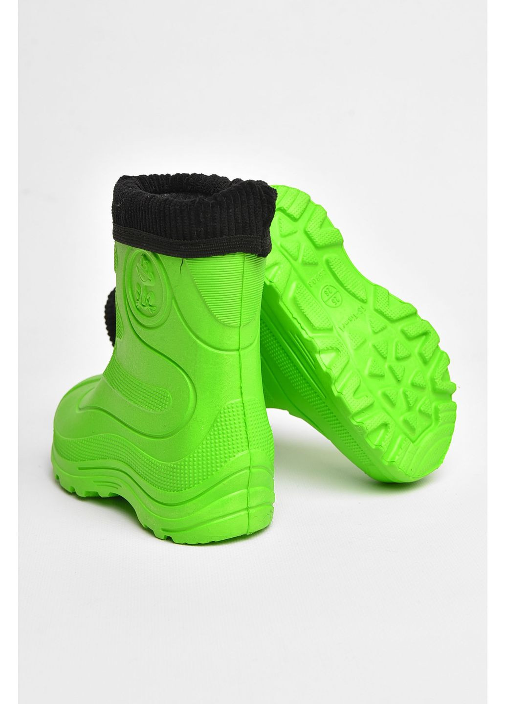 Осенние сапоги пена детские зеленого цвета со сьемным носком Let's Shop