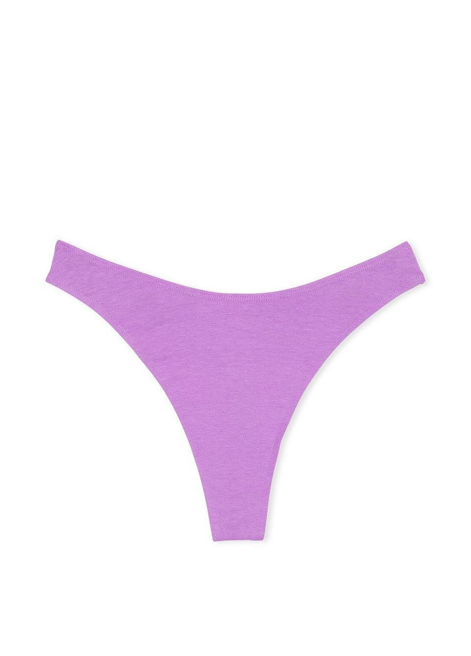 Жіночі трусики Stretch Cotton HighLeg Scoop Thong S фіолетовий Victoria's Secret (292494977)