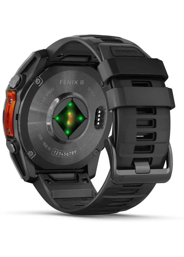 Смарт-годинник fenix 8 51mm, AMOLED, Glass/SS, SlateGray Steel/Black,BlkBnd, GPS (010-02905-00) Garmin (391472876)
