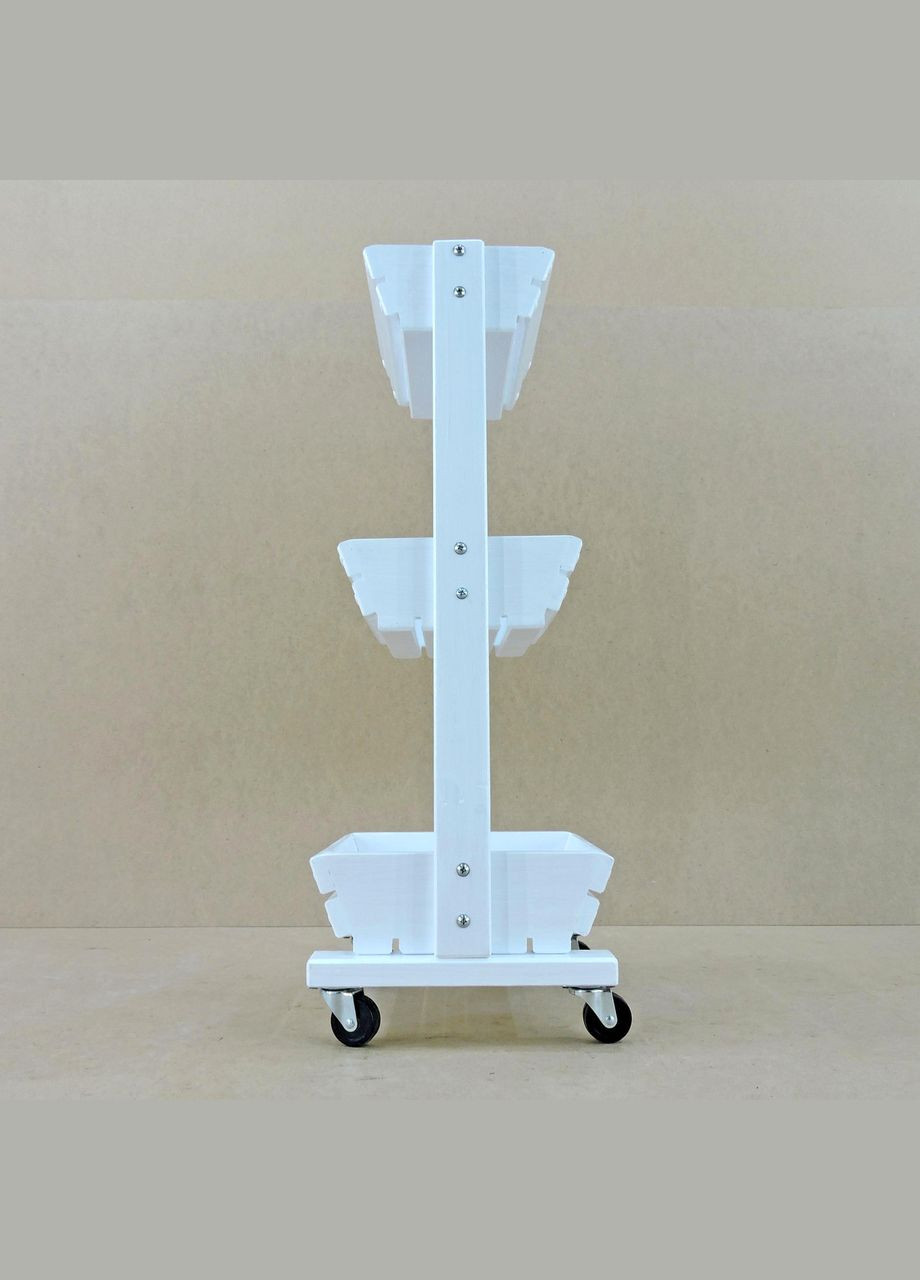 Лоток для овочів і фруктів з дерева Окра на коліщатках зефір (ЯХО-002420) No Brand (327865586)