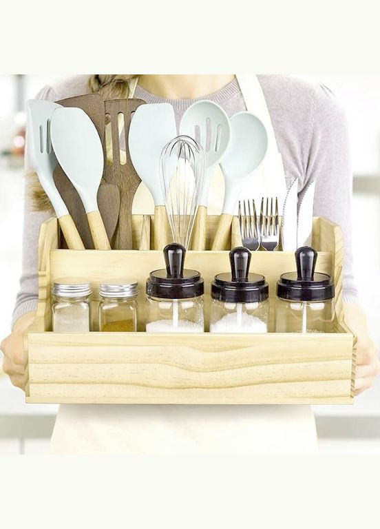 Подставка для столовых приборов из дерева Кантина бланже (ПСП-006301) No Brand (327422917)