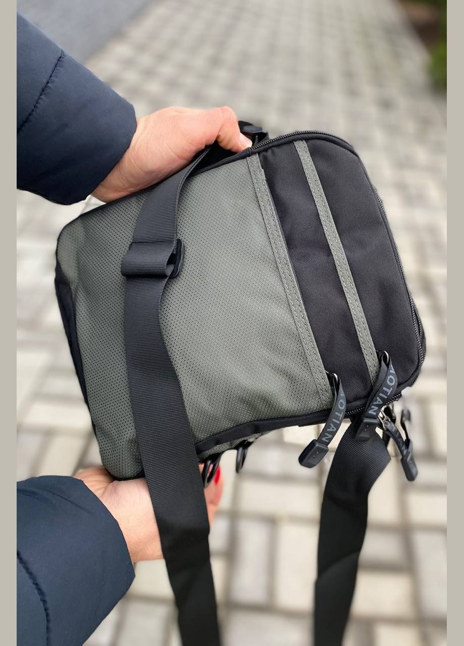 Чоловіча сумка через плече сіра барсетка багато відділень Commander 8 aoitan JP (323459422)