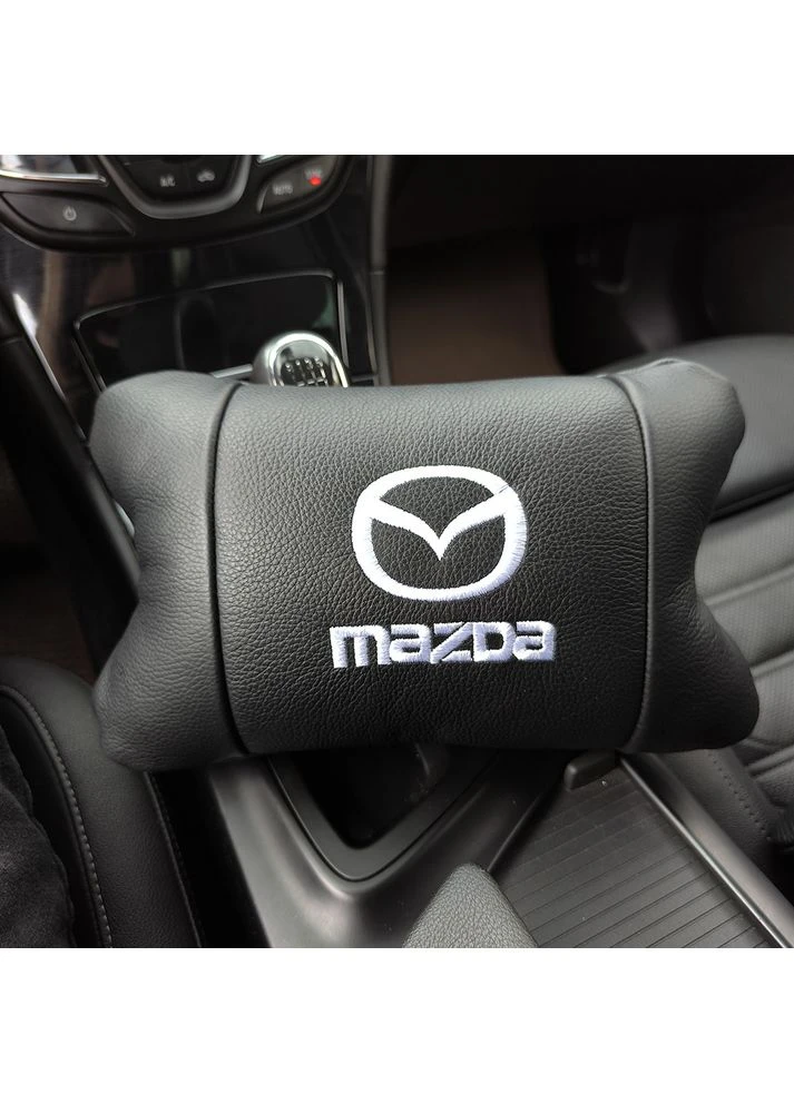 Набор кожаных подушек с вышивкой логотипа + подарок – кожаный брелок Mazda (400262679)