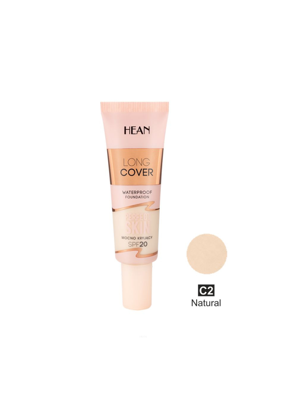 Тональное основание Long Cover Waterproof Foundation SPF20 тонн C2 Natural, 25 мл Hean Face (325490768)