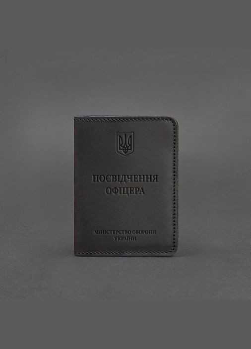 Кожаная обложка для удостоверения офицера 9.0 черная Crazy Horse (A-027705) BlankNote (329186644)