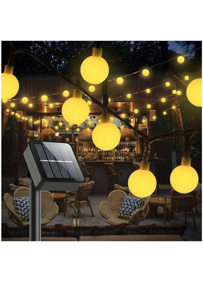Уличная светодиодная гирлянда Solar 12 метров 100 LED на солнечной батарее "Молочные шары" SunLamp (305572029)