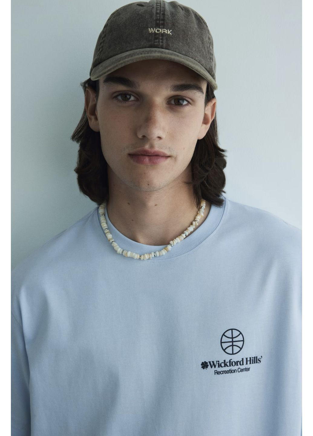 Голубая футболка H&M loose fit