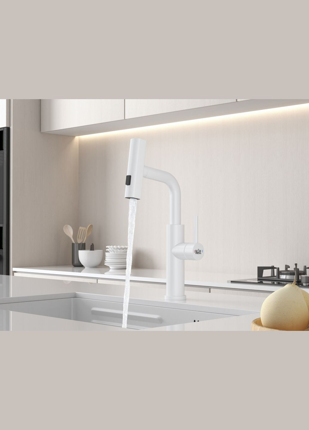 Смеситель на кухню водопад с выдвижной воронкой LW-35 Nett (336933132)