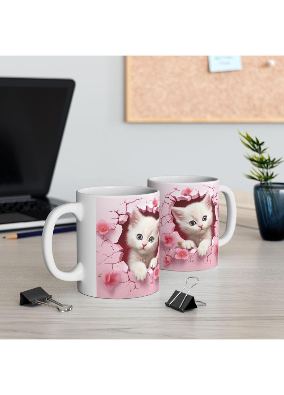 Керамическая чашка с принтом "Милый котенок" No Brand (368671806)