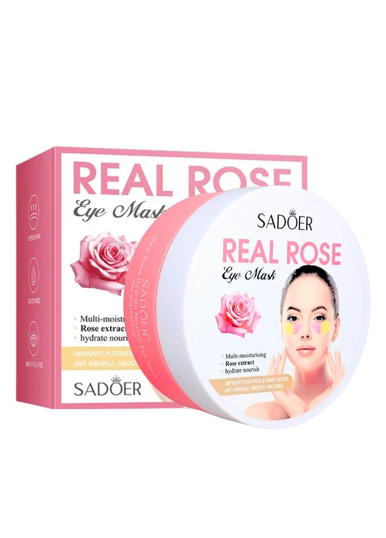 Патчи для кожи вокруг глаз увлажняющие Sadoer Real Rose Eye Mask гидрогелевые, 60 шт No Brand (385271266)