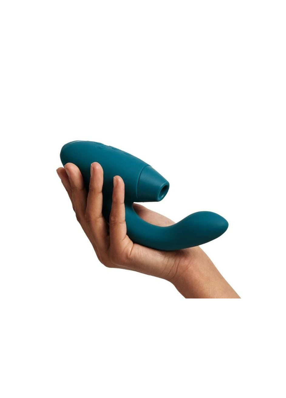 Инновационный двойной бесконтактный вибратор-стимулятор Duo 2 Petrol бирюзовый Womanizer (303909836)