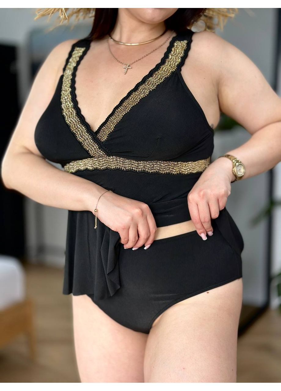 Чорний стильний купальник танкіні No Brand