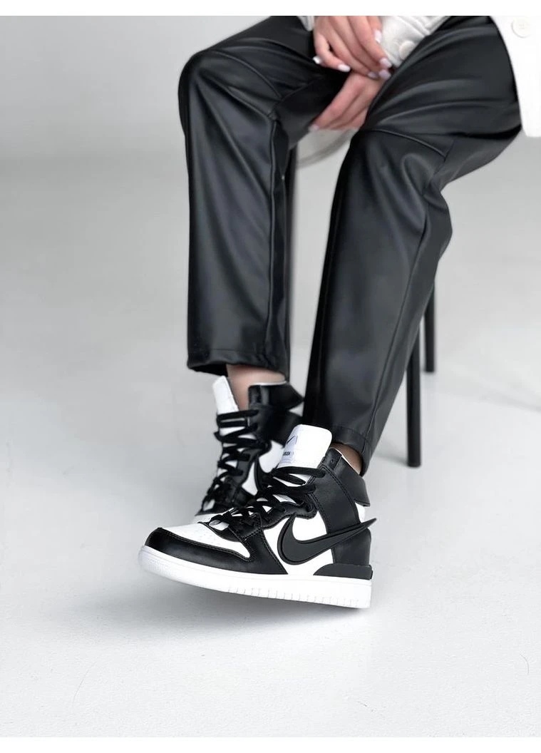 Белые летние кроссовки nike dunk high x ambush black white найк данк No Brand