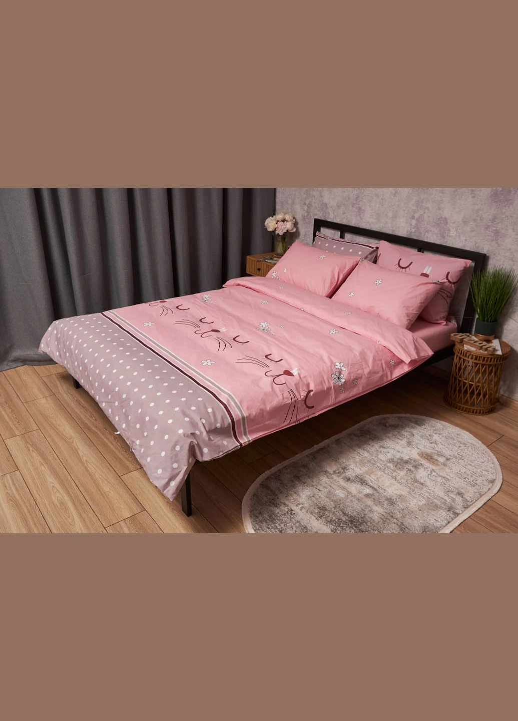 Комплект постельного белья Бязь Gold Люкс «» King Size 220x240 наволочки 2х70х70 (MS-820005322) Moon&Star Hares (296910030)