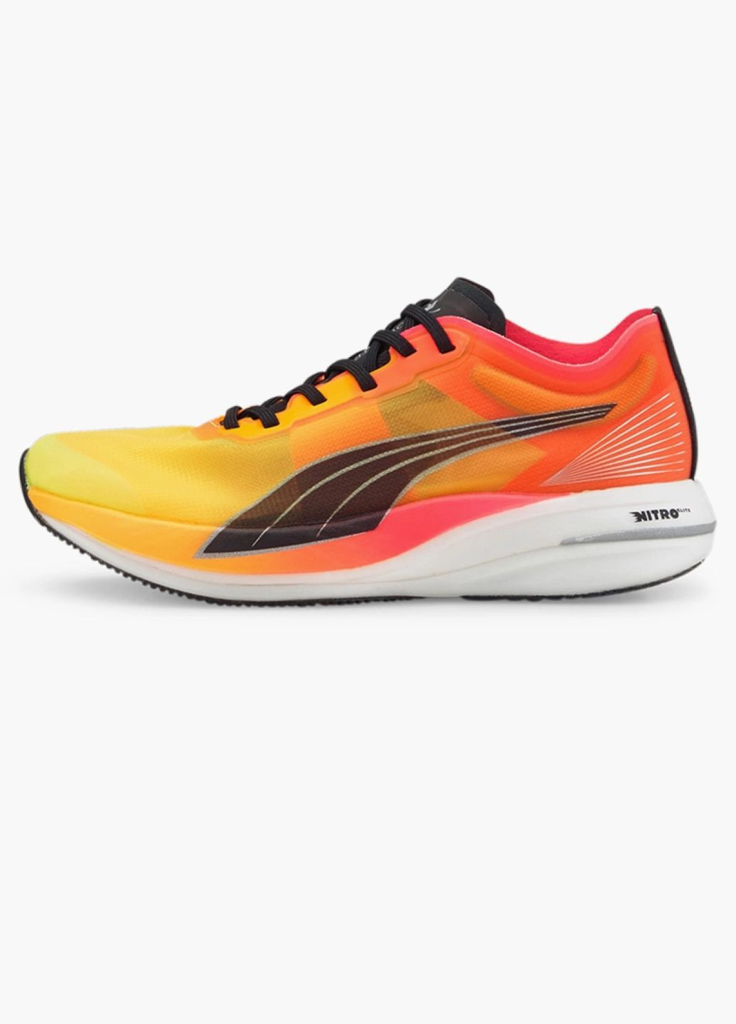 Желтые всесезонные кроссовки унисекс deviate nitro elite fireglow running shoes yellow 377603-01 Puma