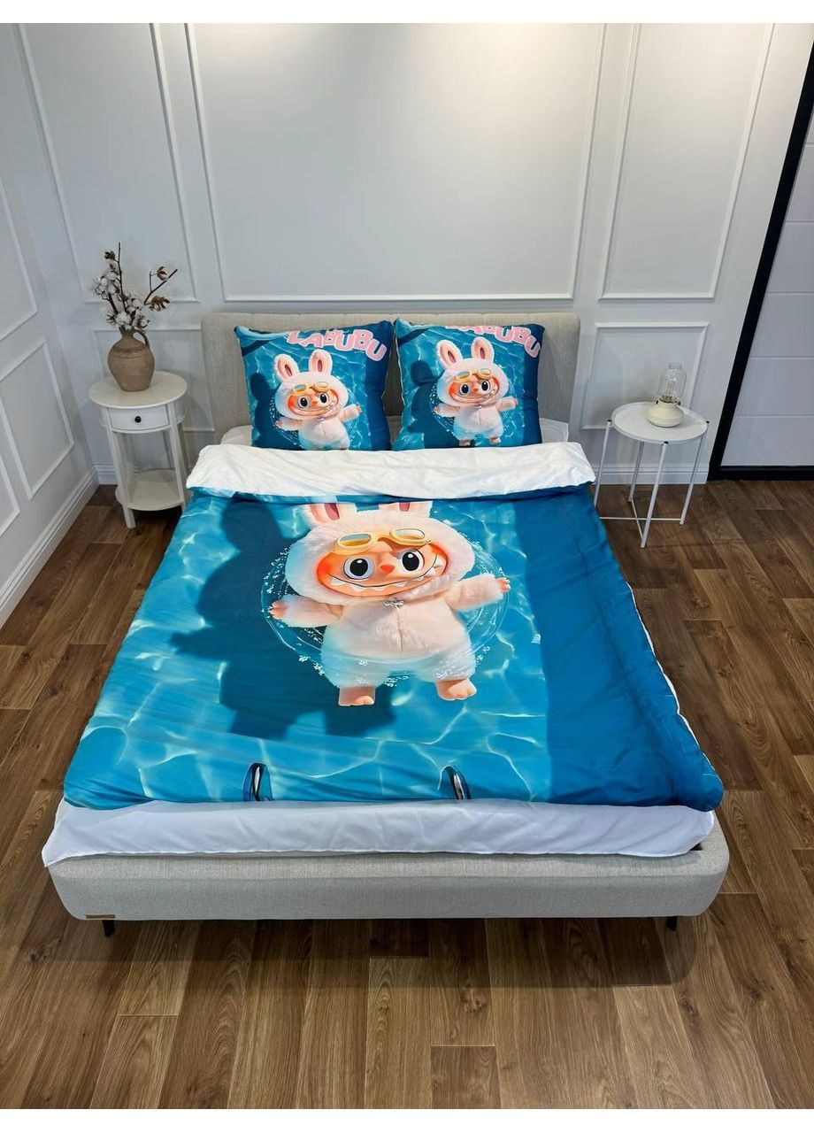 Полуторный комплект постельного белья из микросатина Лабубу 7 Україна ТД (369659274)