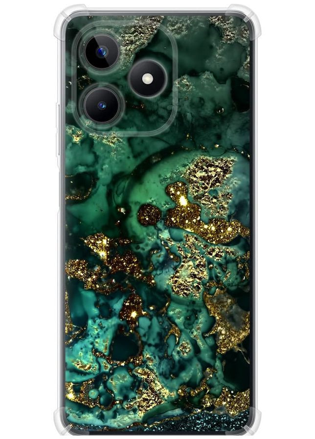 Силикон с усиленными углами чехол 'Мрамор золото богатство' для Endorphone Realme Note 50 (327873313)