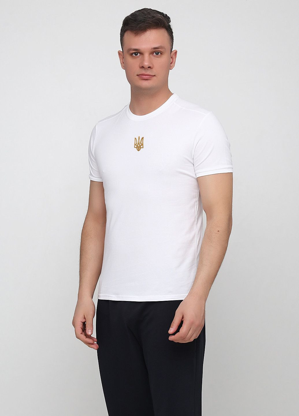 Біла футболка чоловіча біла з вишивкою герб з коротким рукавом Malta