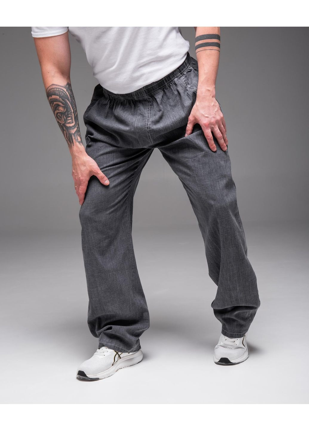 Темно-серые повседневный демисезонные прямые брюки No Brand