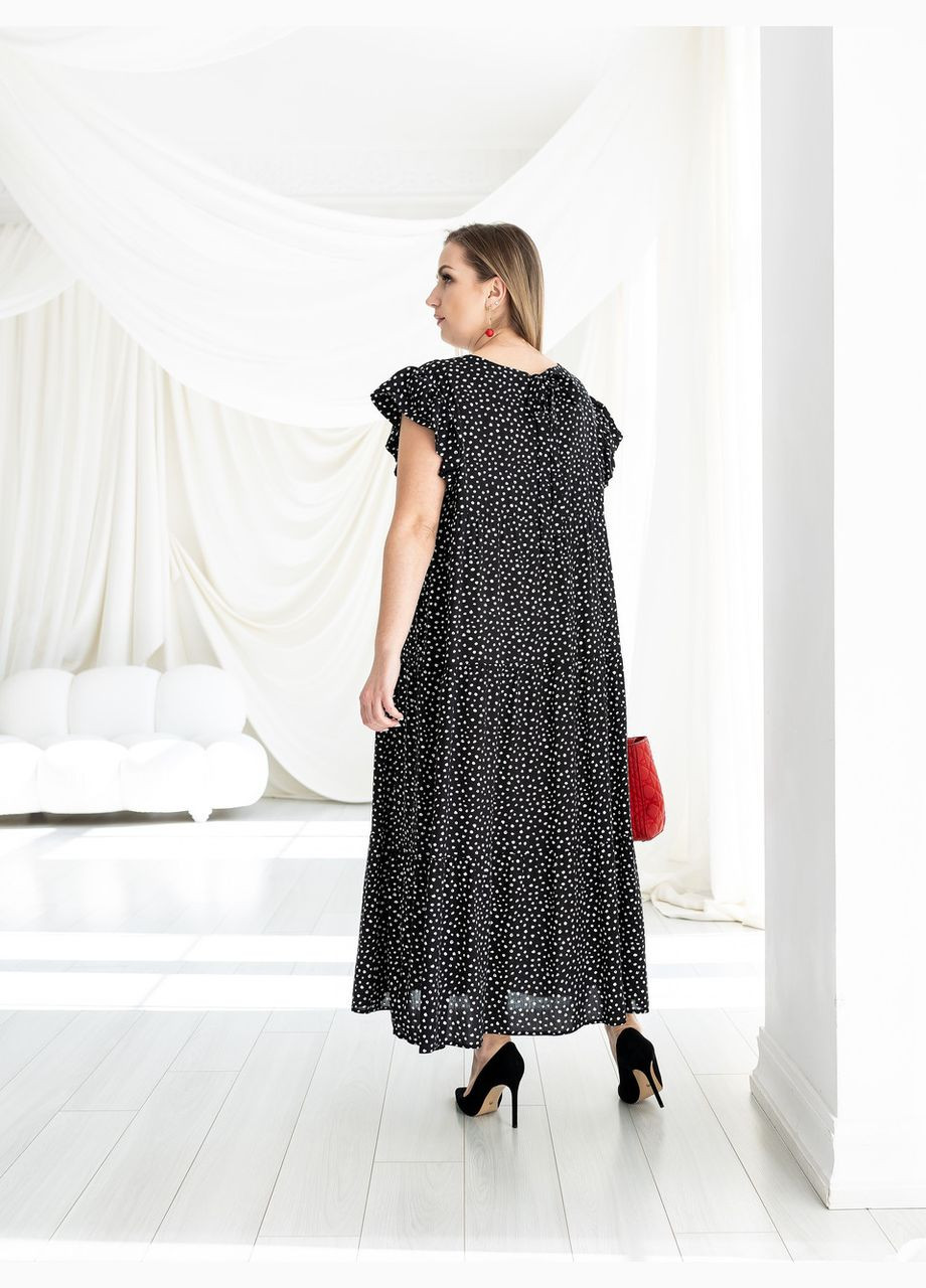 Черное вечернее платье прима 50 черный горох 0319 Vlavi