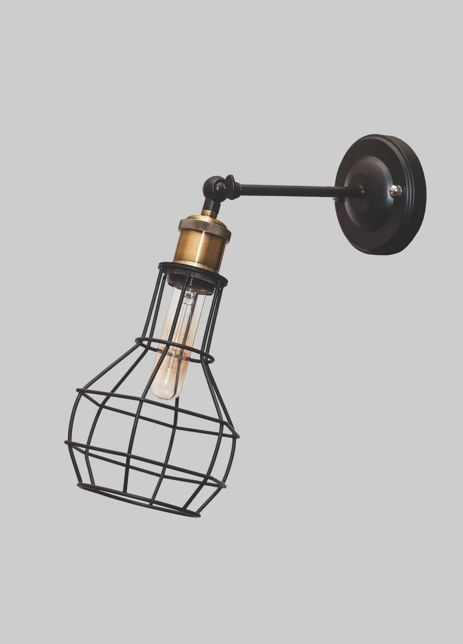Черная бра с медным патроном и плафоном (56-WPR1618F2-1 ВК) No Brand (370071152)