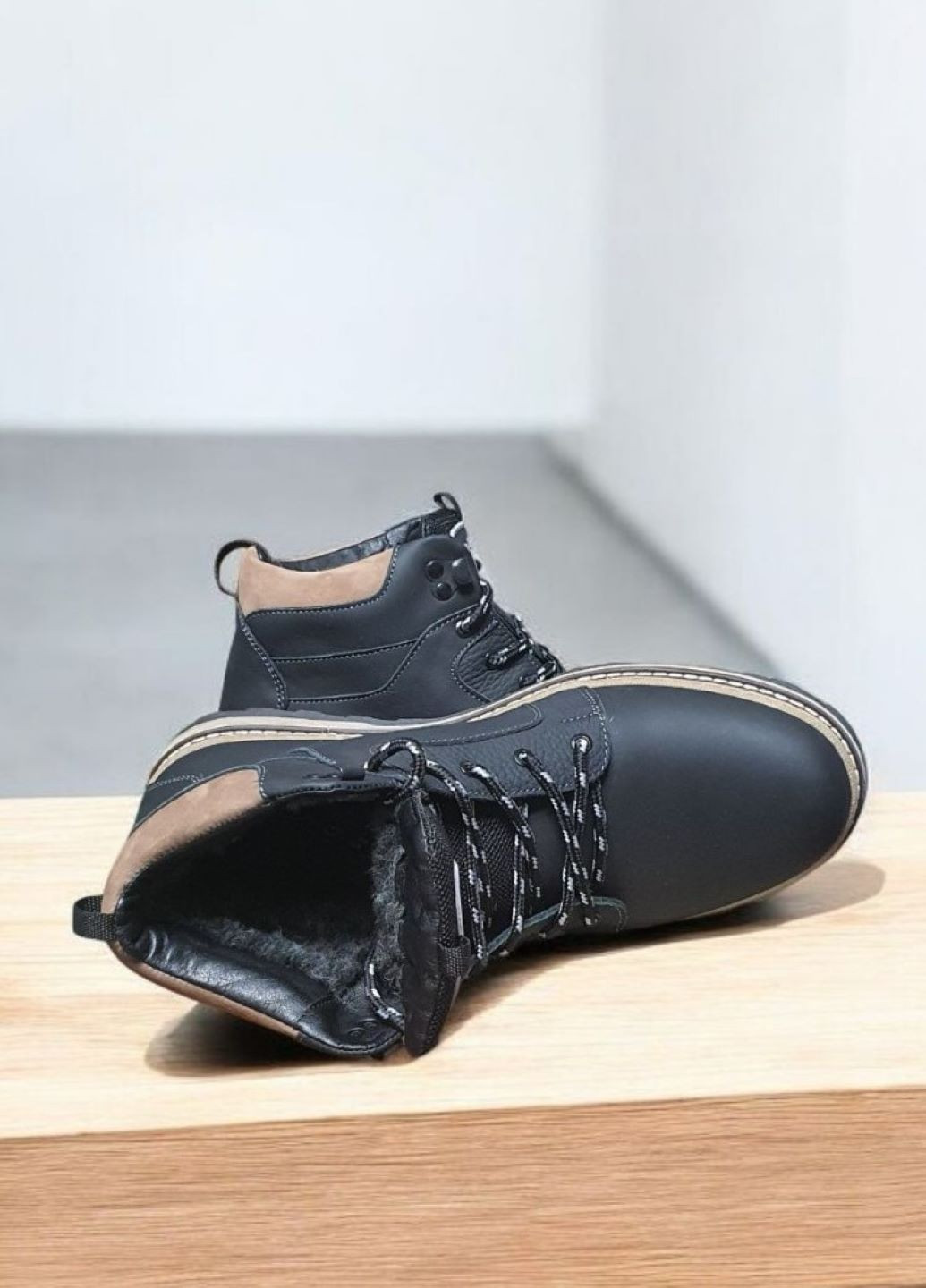 Черные зимние ботинки зимние No Brand