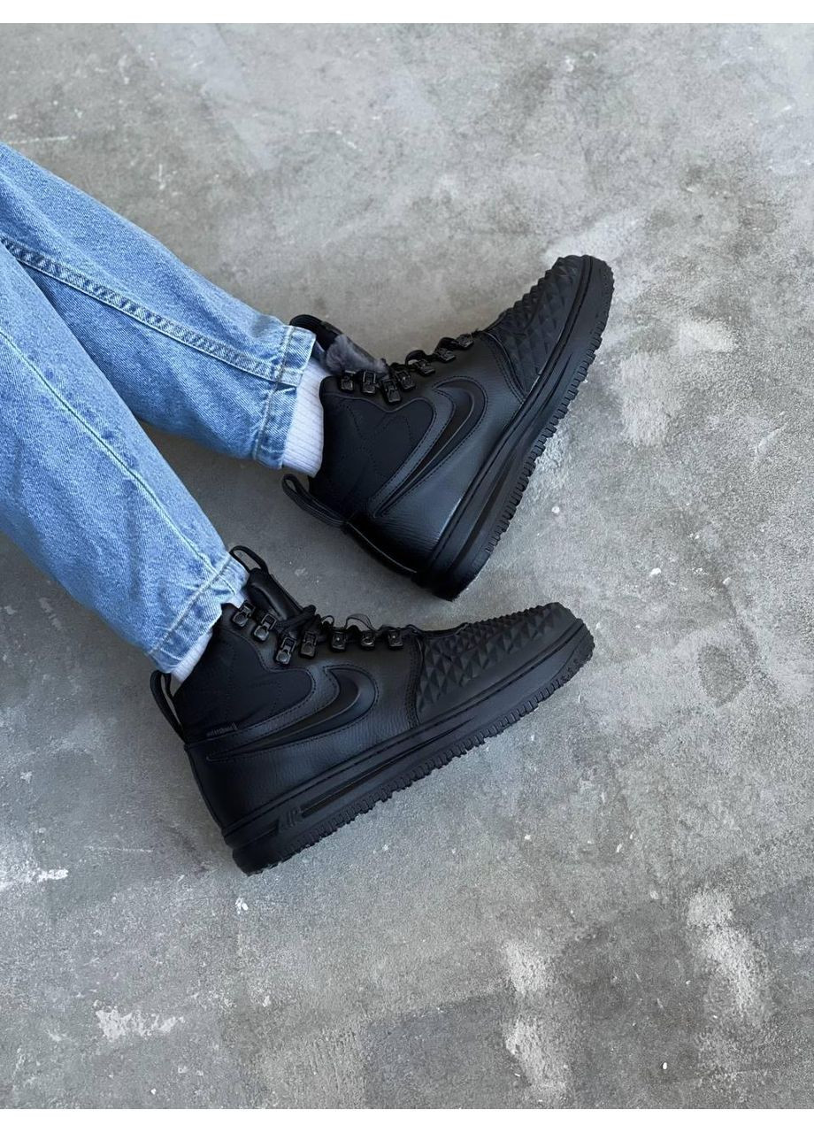 Чорні Зимовий кросівки чоловічі nike lunar force 1 duckboot black найк дакбут No Brand