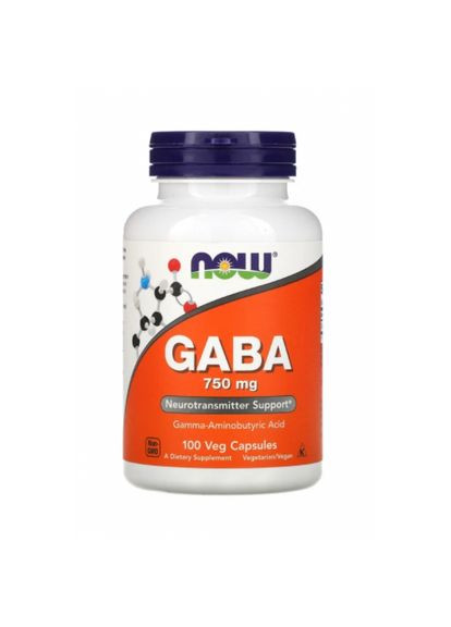 Гаммааміномасляна кислота (GABA),, 750 мг, 100 кап. (NOW-00089) Now Foods (266038883)