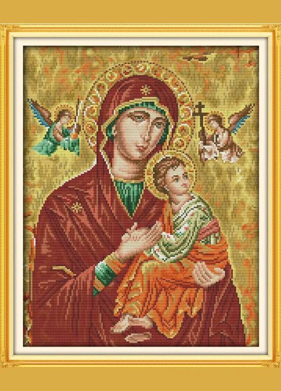 Набор для вышивания по нанесённой на канву схеме "Madonna-and-child (14)". AIDA 14CT printed 35*43 см Joy Sunday (313613110)