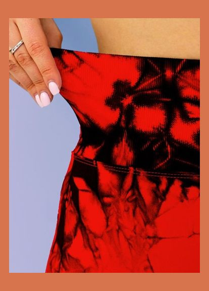 Велосипедки-шорти жіночі з пуш-ап TieDye 19064 XL червоні Fashion (336873767)