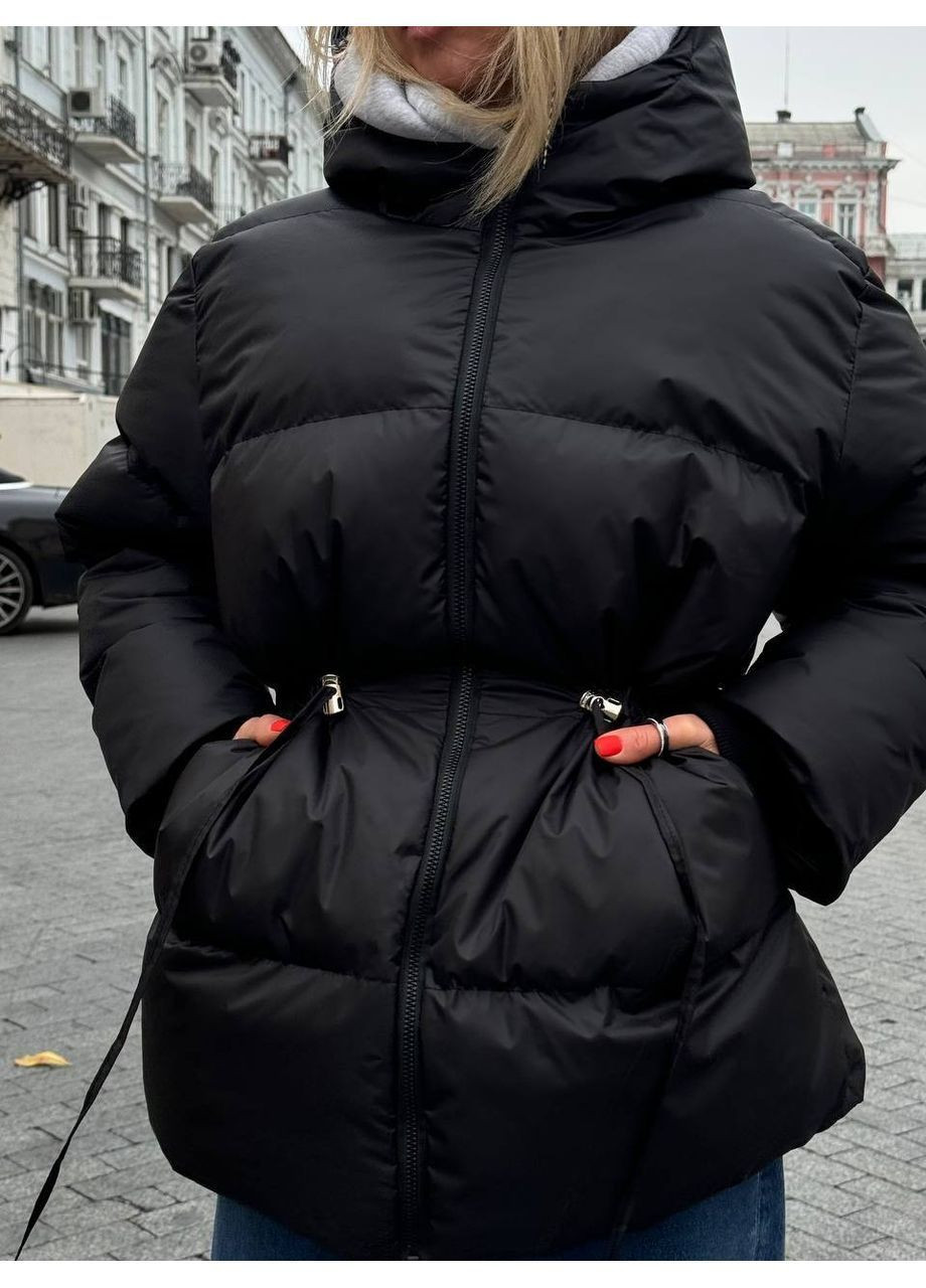 Чорна демісезонна куртка жіноча тепла Style Point
