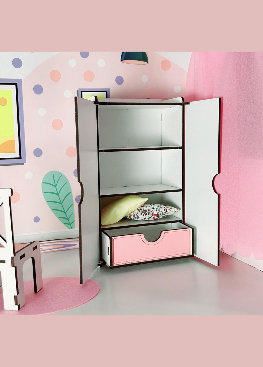 Кукольный шкаф для Барби розовый (kmb010r) NestWood (303633022)