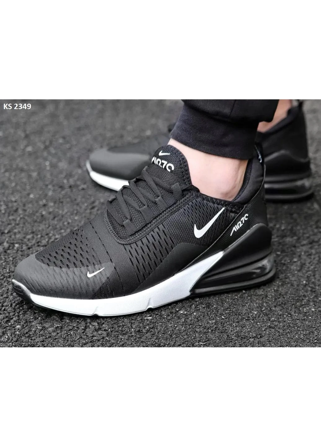 Білі літні кросівки nike air max 270 black white найк аір макс 270 No Brand