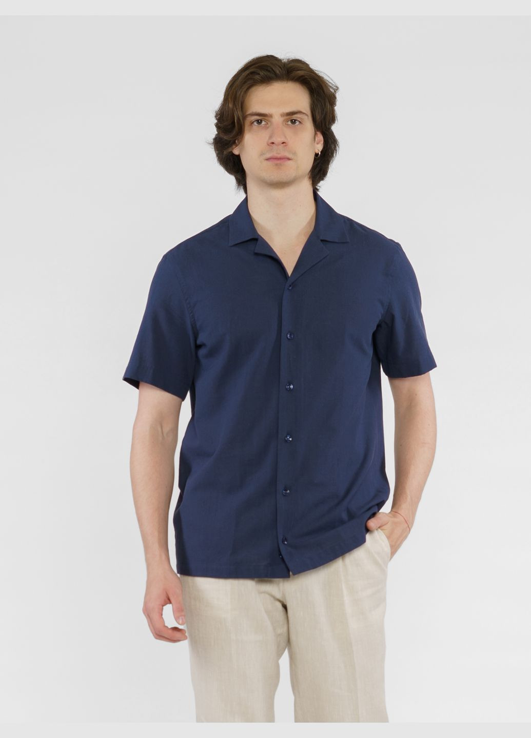 Синяя кэжуал рубашка Arber