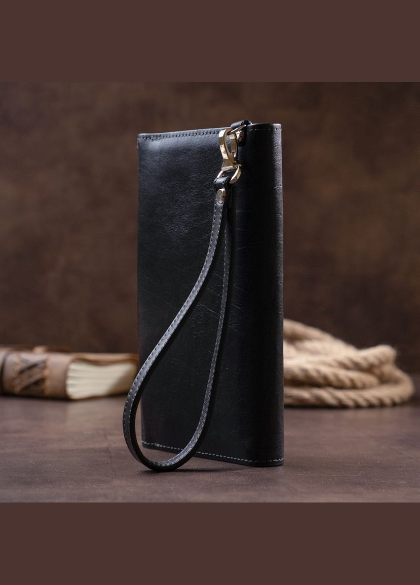 Горизонтальна барсетка-клатч чоловіча в гладкій шкірі 11298 Чорна Grande Pelle (331908331)