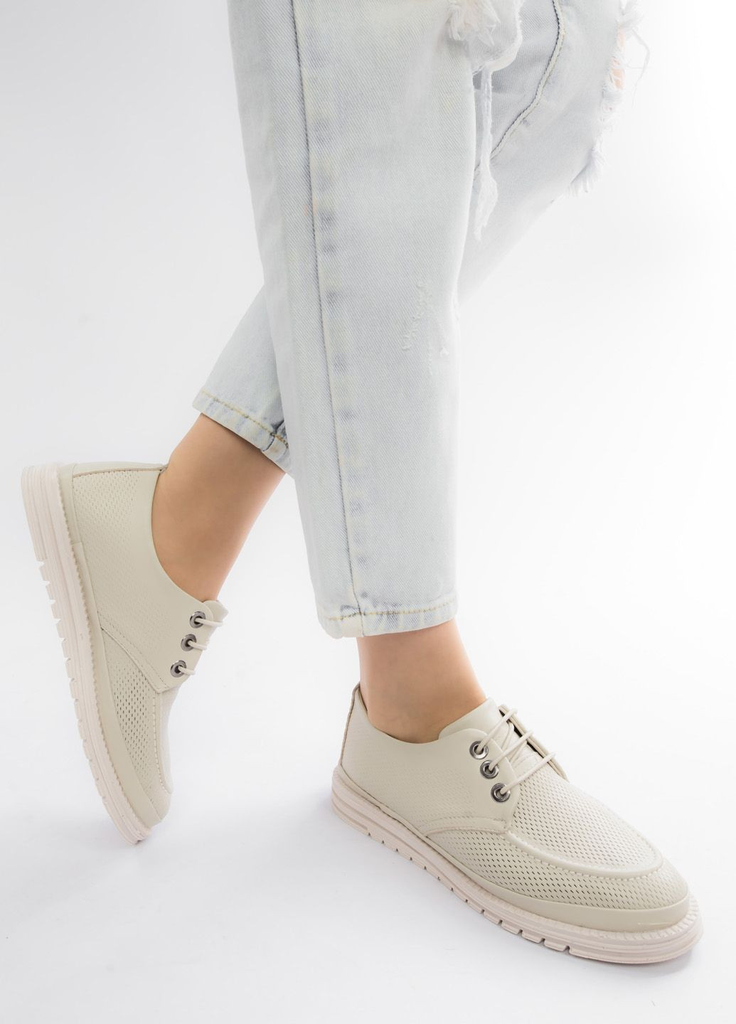 Кроссовки женские Fashion бежевые демисезоны (292445353)