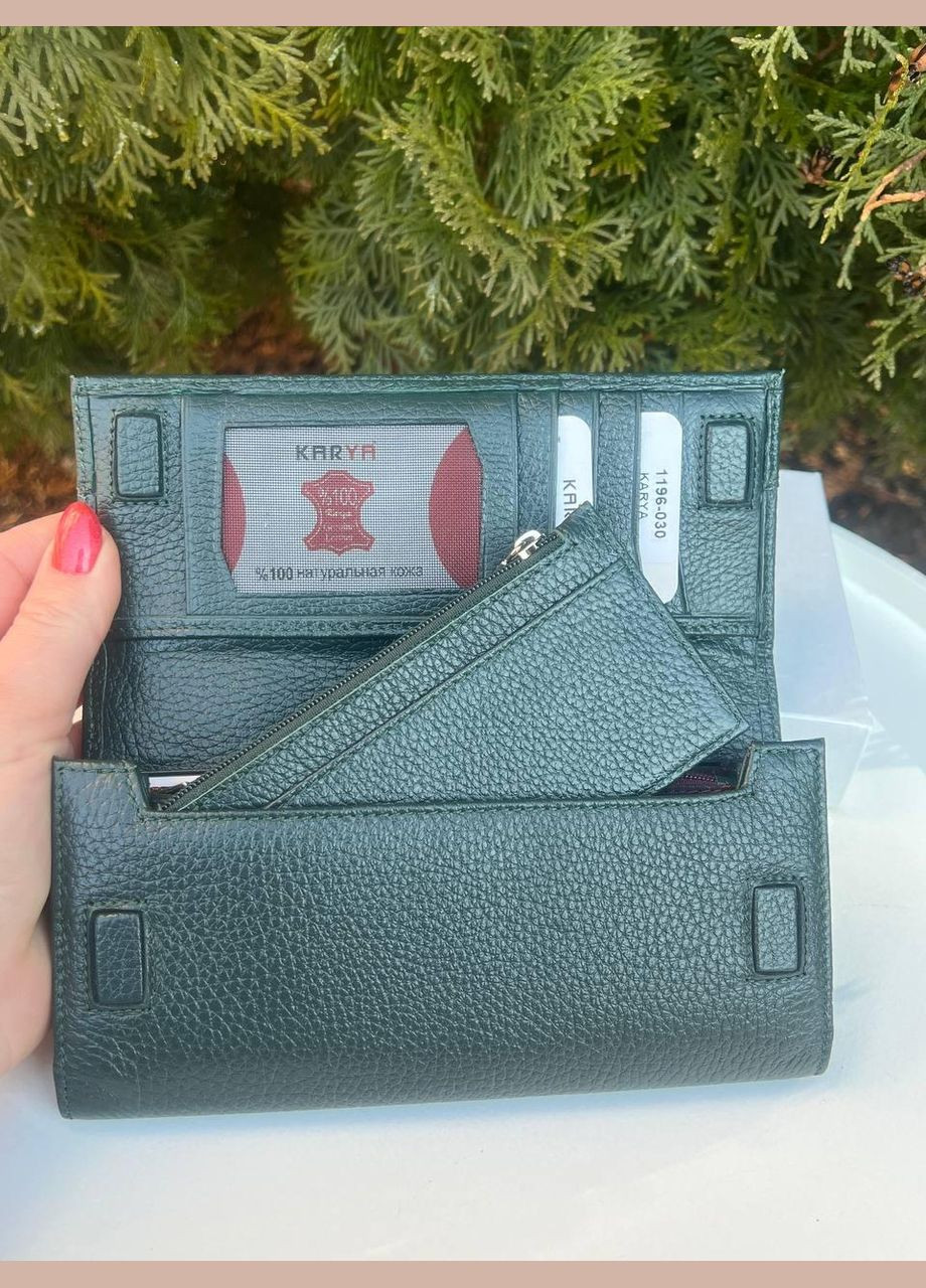 Гаманець жіночий Туреччина натуральна шкіра флотар на магнітах з знімним гаманцем темно Karya (341322766)