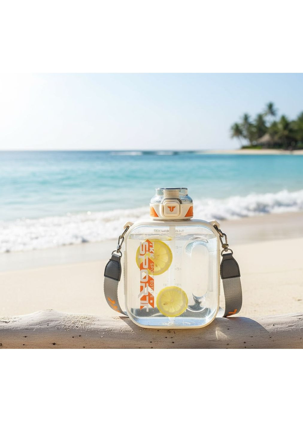 Пляшка TKK SPORT для води 1600 мл із безпечного тритану. Біла No Brand (296101775)