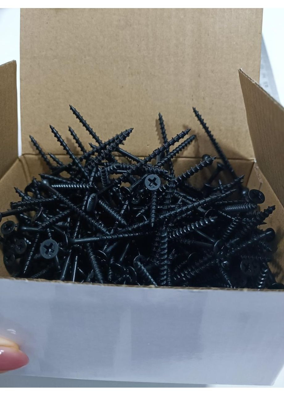 Саморіз по дереву 3,8×65 мм шуруп високоміцний з потайною головкою PH2 чорний фосфат (25 шт) Shenzhen (369717793)