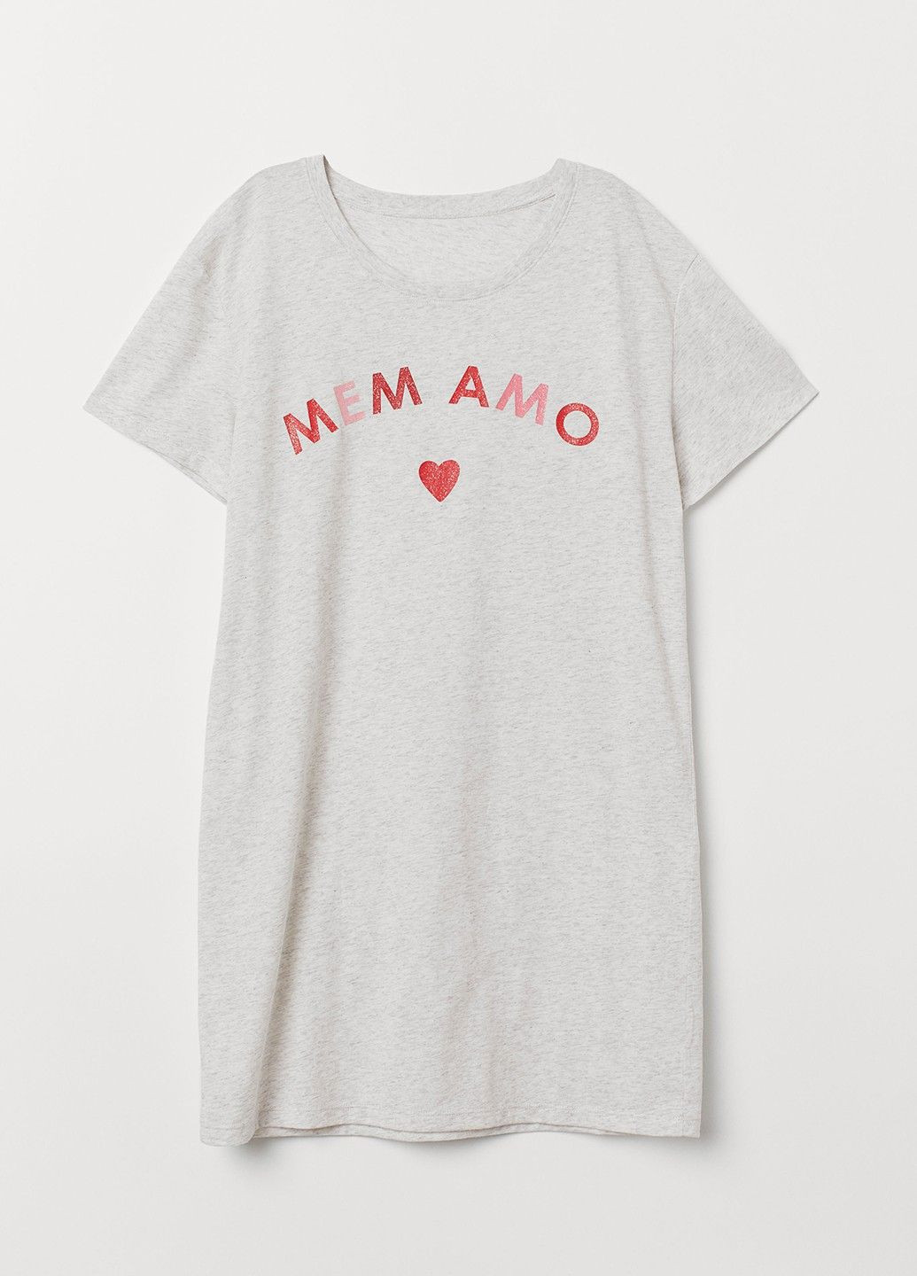 Светло-серая домашний рубашка с надписями H&M