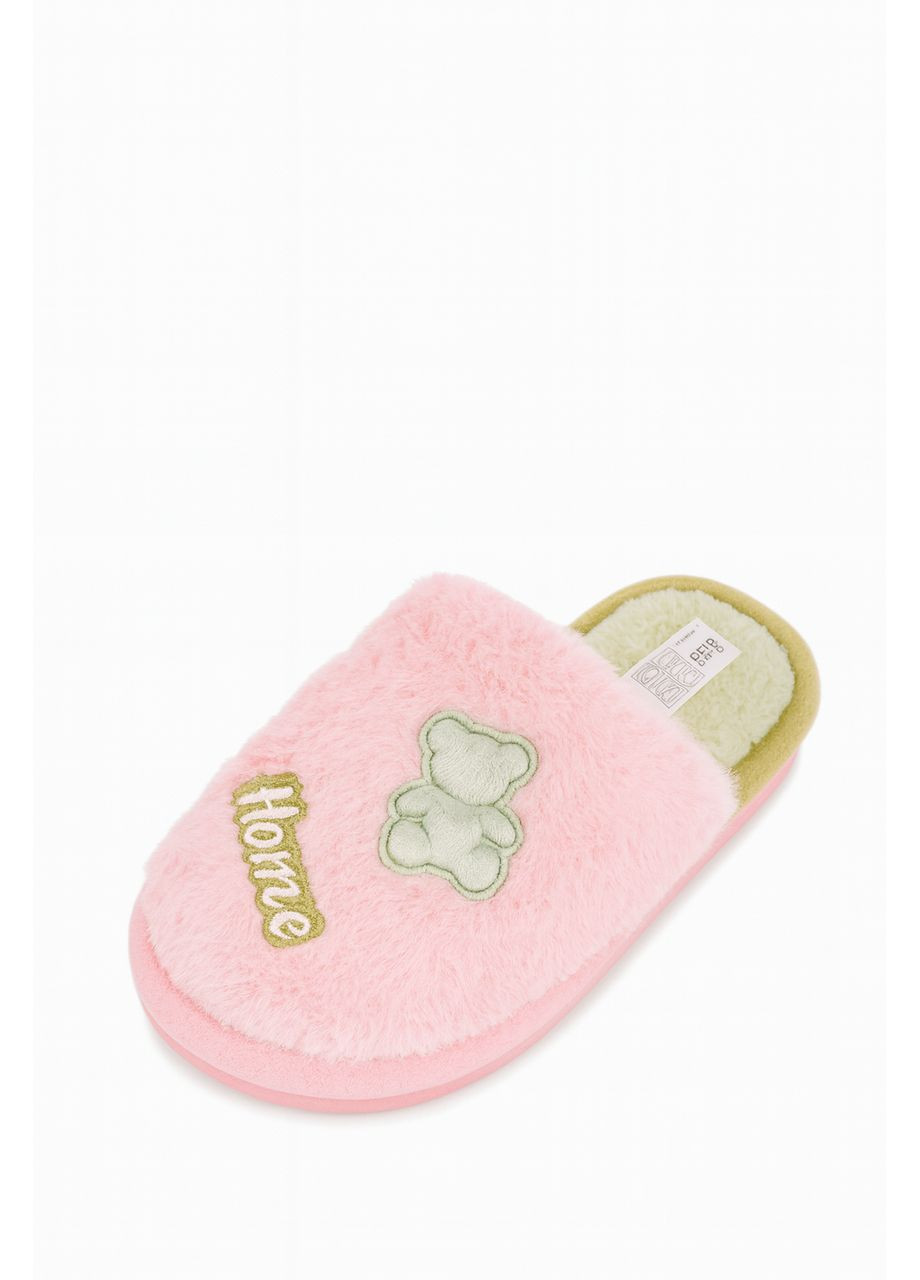 Розовые тапочки детские теплые для дома (555-6), Lion