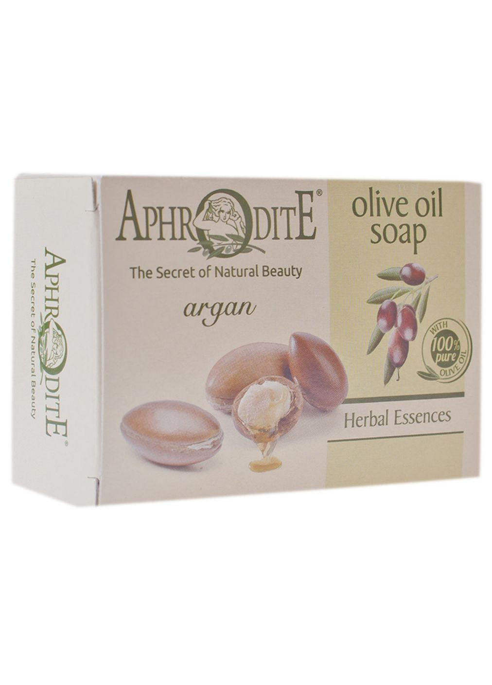Натуральне оливкове мило з маслом аргана 100г (Z72) Aphrodite (276536297)